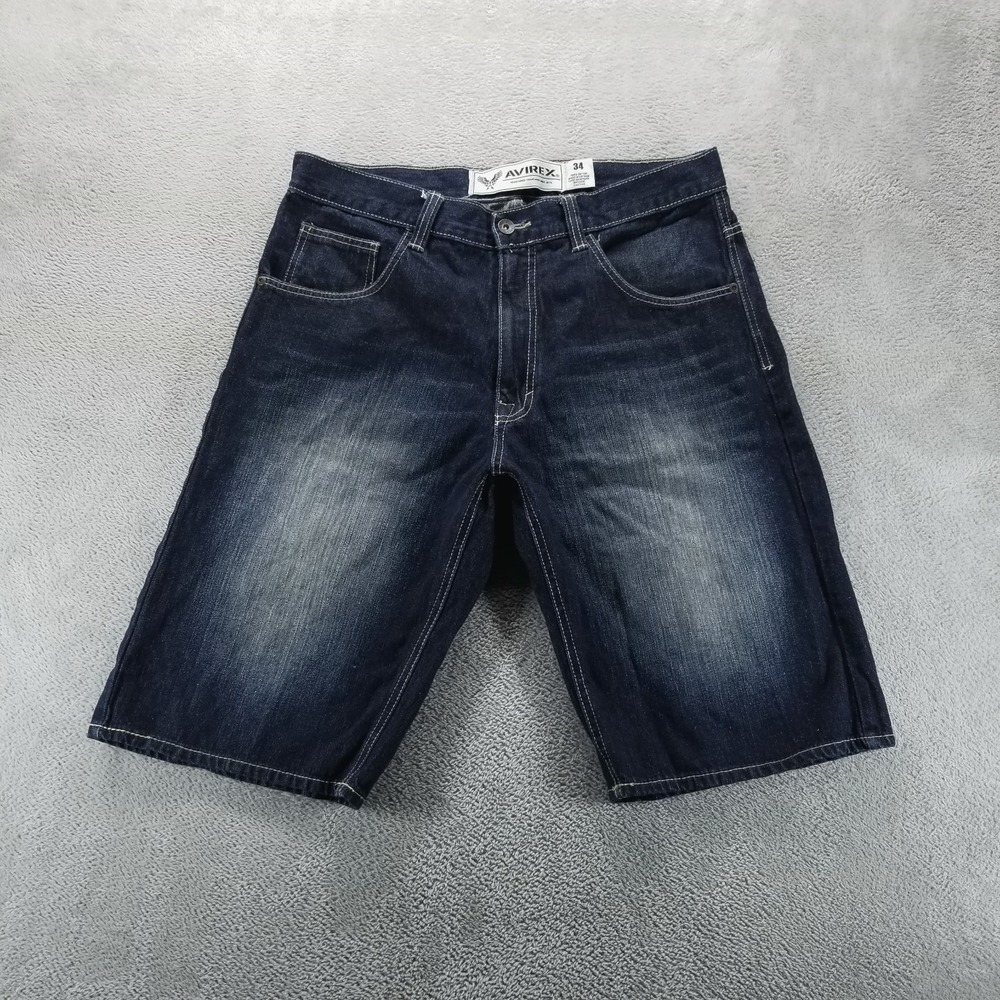 VTG Avirex Shorts Mens‎ 34 Blue 13" Baggy Jorts Skate Y2K 90s Hip Hop